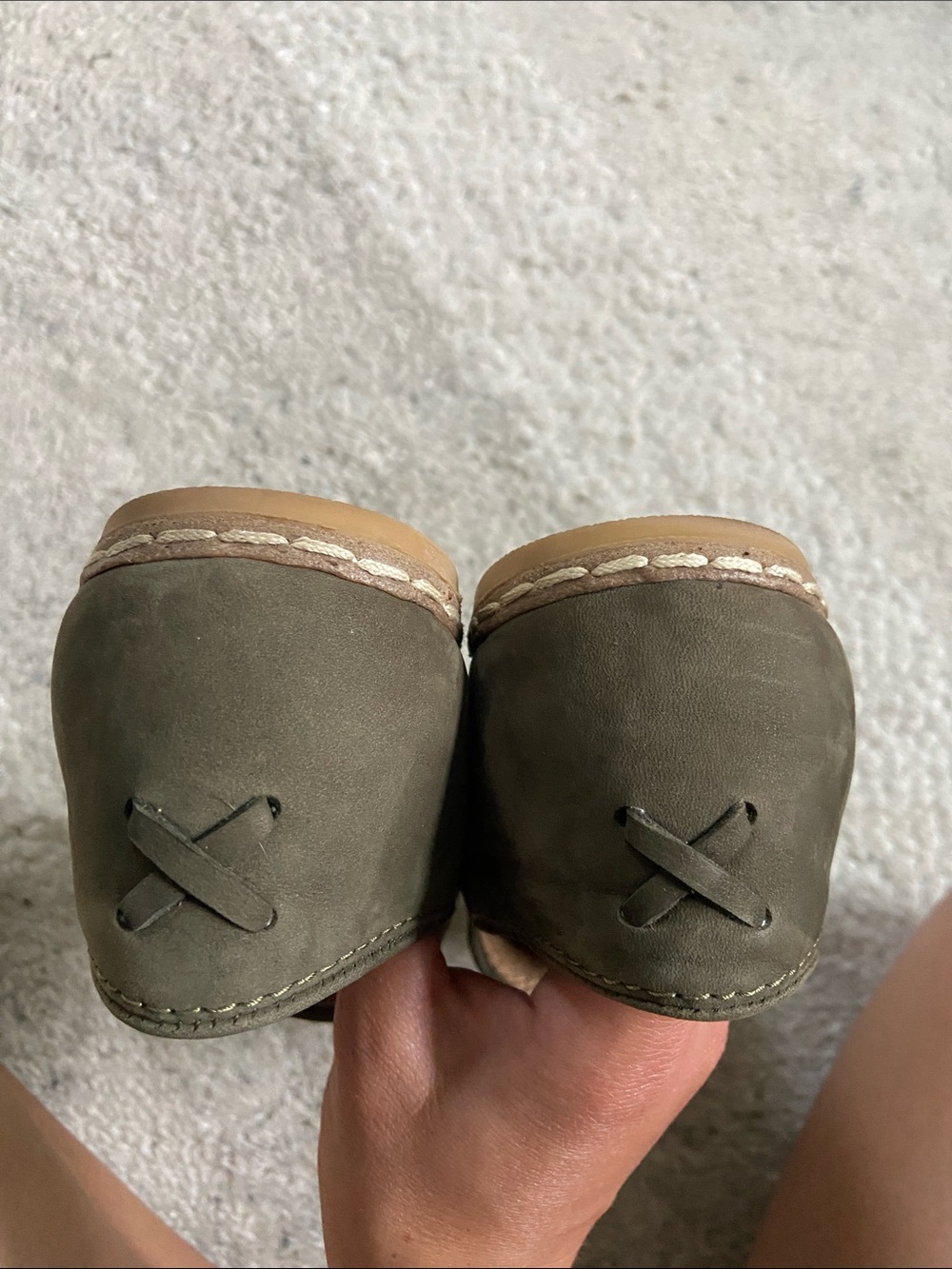 Charix Olive Suede Nubuck Slip-On Loafers - Picture 9 of 11